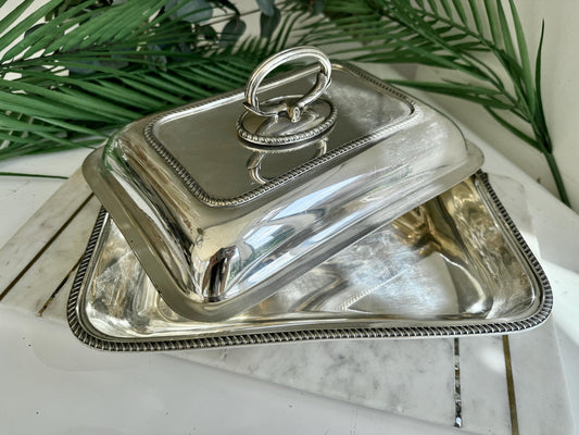 Antique Victorian Silver Plated Entrée Dish, Antique Covered Oval Serving Dish, Tureen Mappin & Webb’s Princess’s plate London and Sheffield