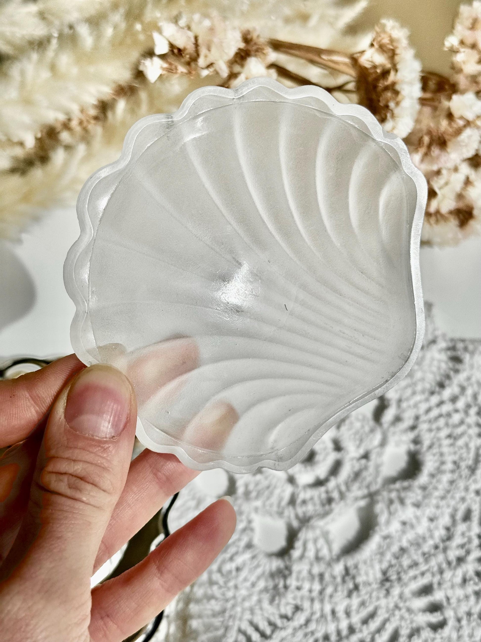 Vintage silver plate EPNS glass line shell Butter Dish antique silver plated seashell tray