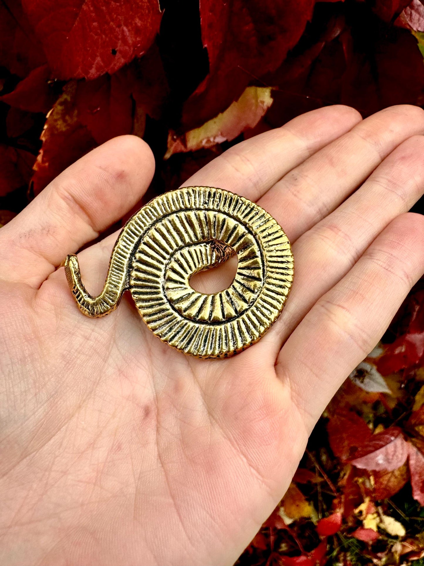 Solid Brass Snake figurine, fine lifelike snake miniature, reptile desktop ornament, creative gift, gift for snake lovers