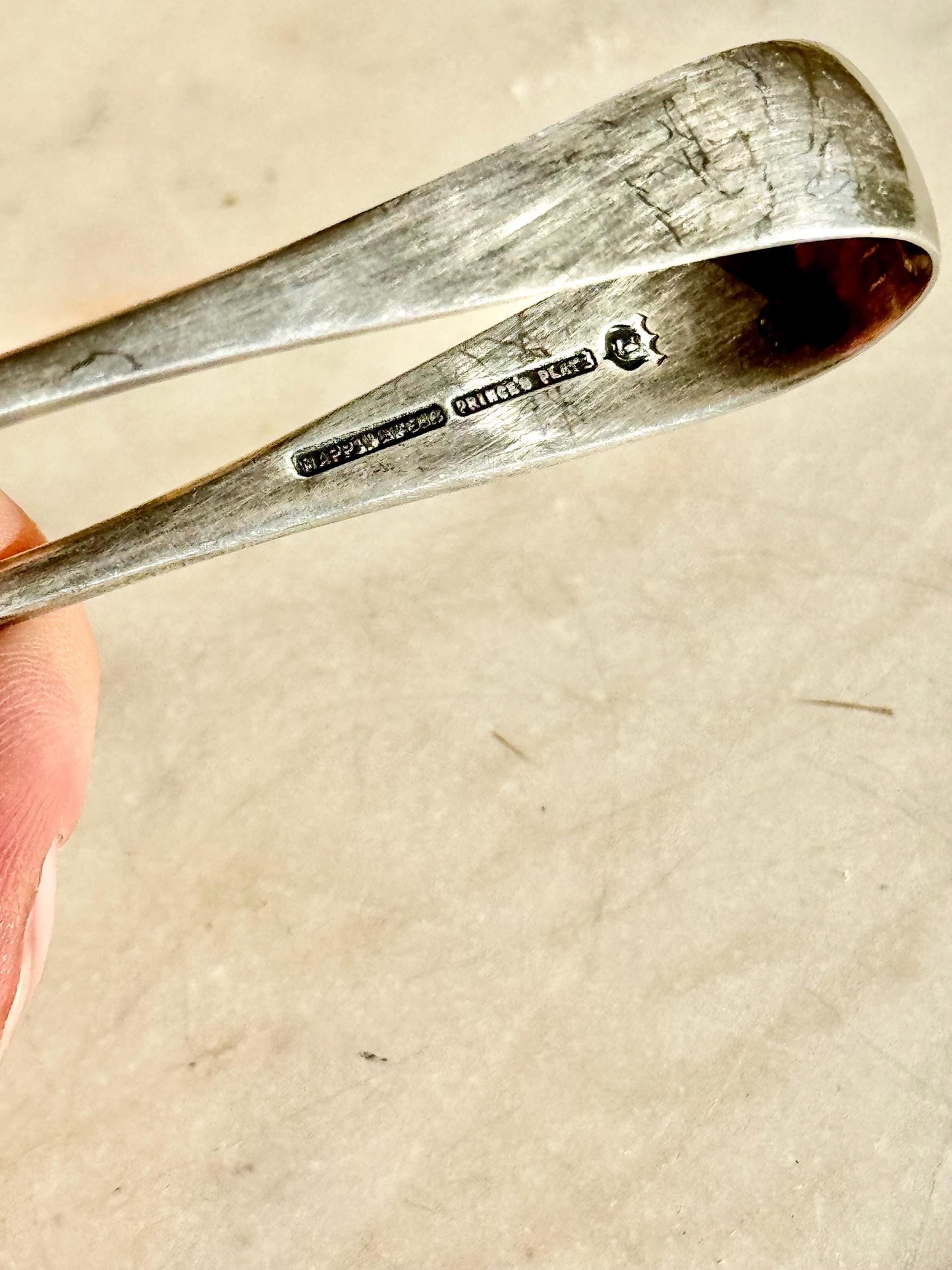 Antique English Silver-Plated Sugar Cube Tongs, Victorian Style Miniature Serving Tongs, British Collectible Tea Accessory