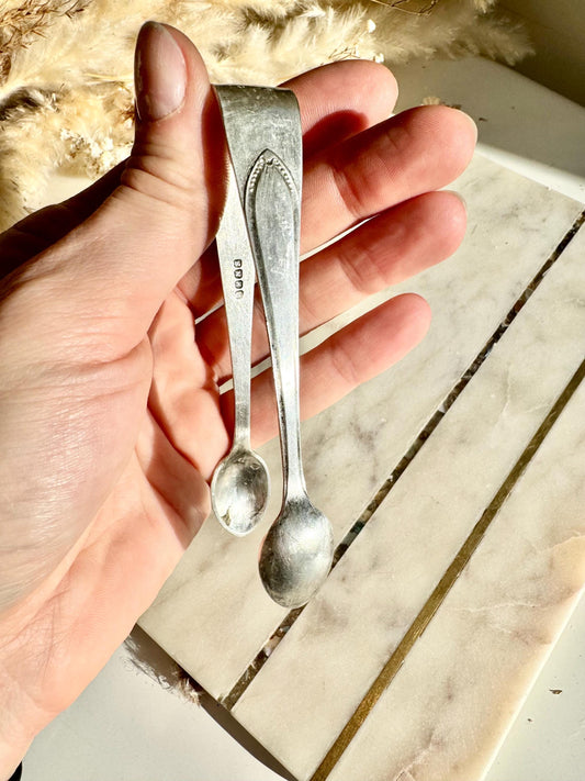 Vintage Silver-Plated Sugar Tongs with Elegant Engraved Detail, Afternoon Tea Accessory, EPNS Silverware