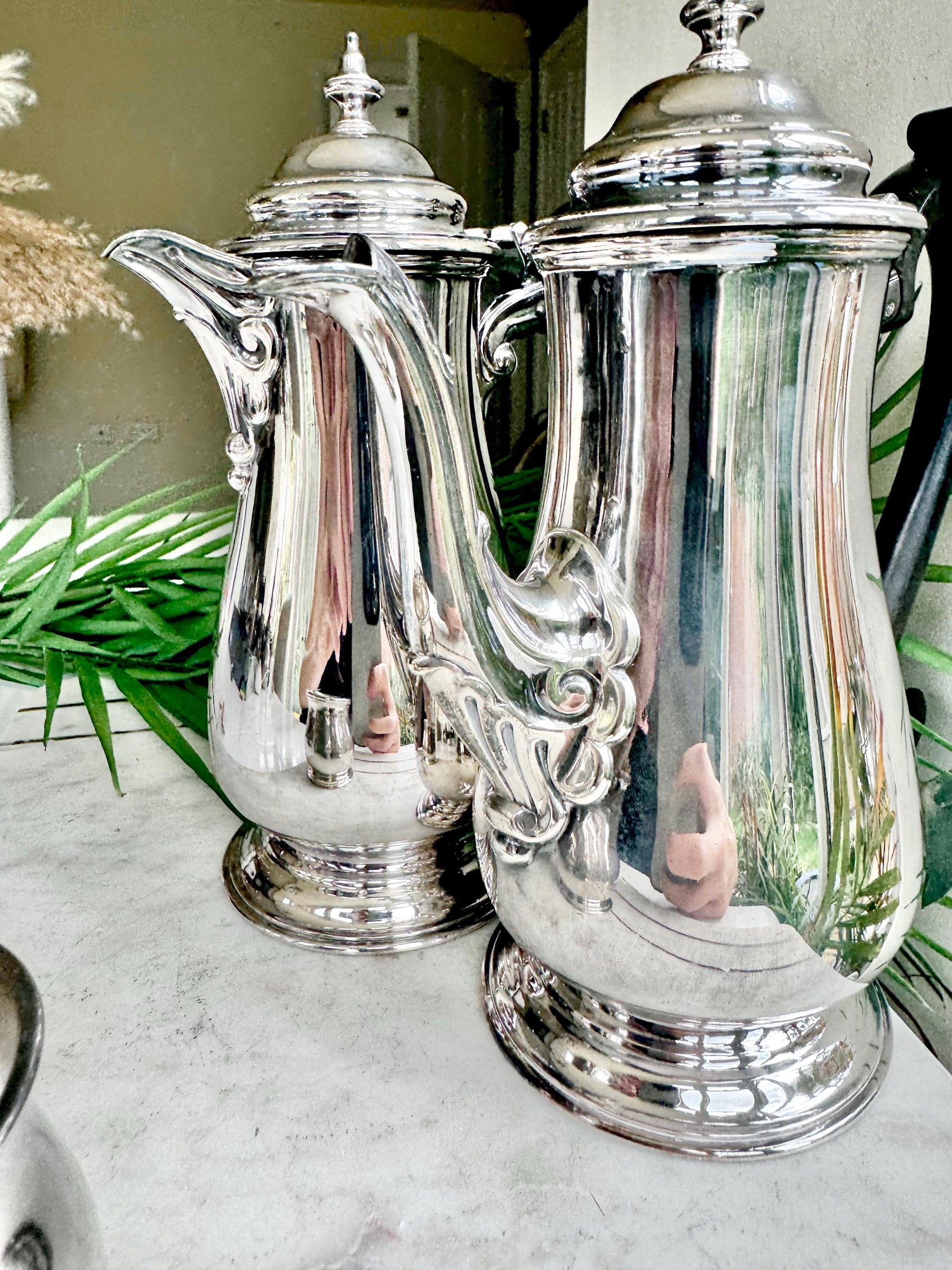 Vintage Walker & Hall Silver Plated Three-Piece Tea and Coffee Set – Made in England