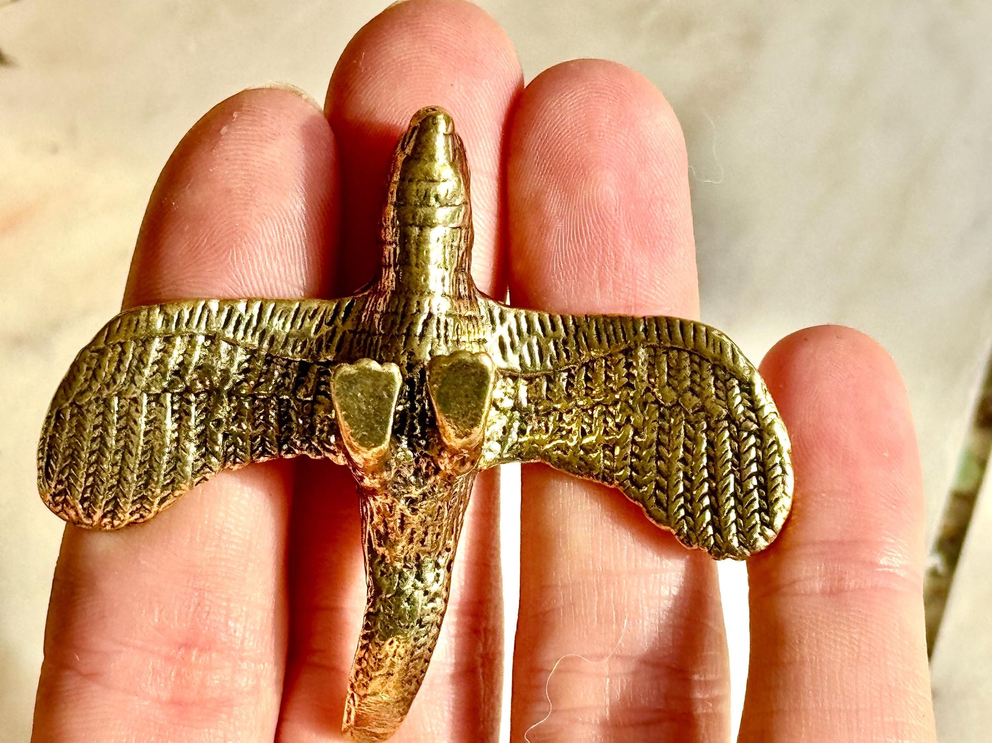 Solid brass parrot figurine, lifelike flying macaw sculpture, exotic bird ornament, detailed brass tropical decor