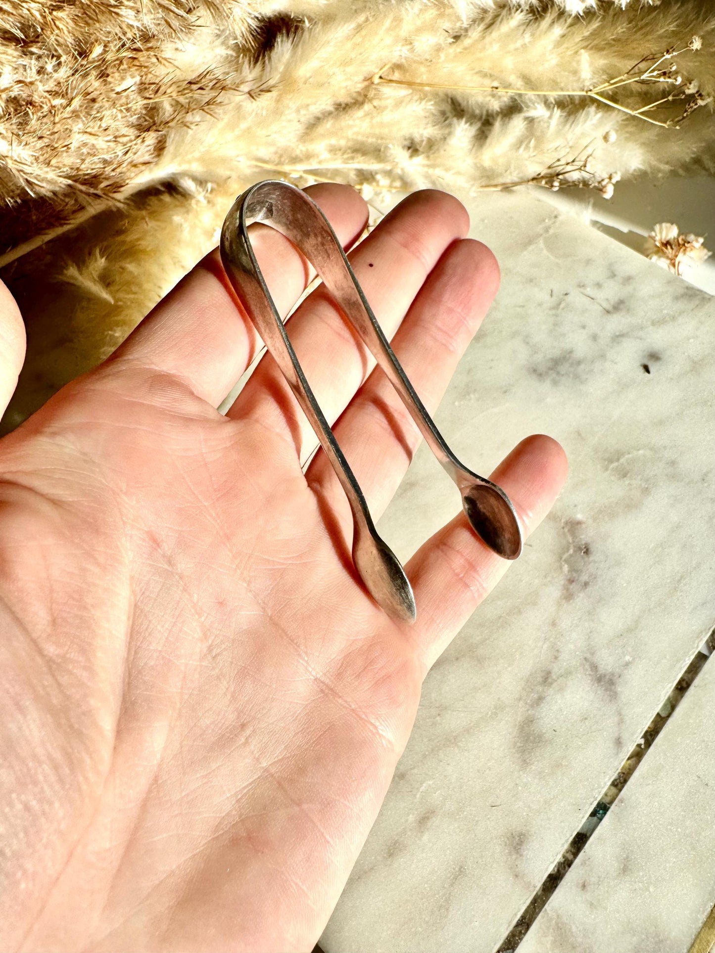 Antique English Silver-Plated Sugar Cube Tongs, Victorian Style Miniature Serving Tongs, British Collectible Tea Accessory
