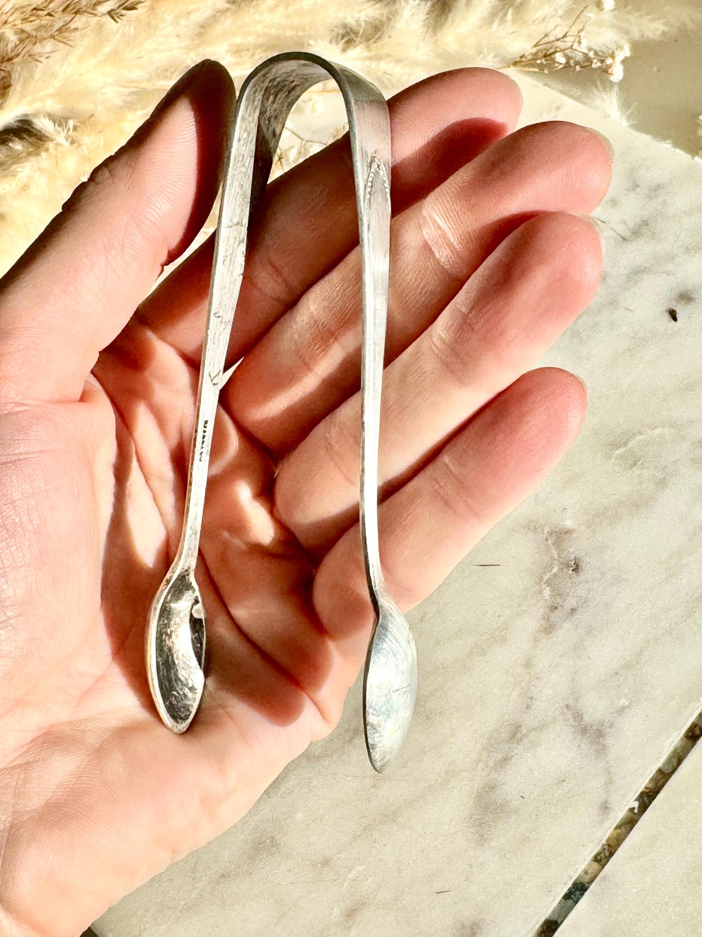 Vintage Silver-Plated Sugar Tongs with Elegant Engraved Detail, Afternoon Tea Accessory, EPNS Silverware