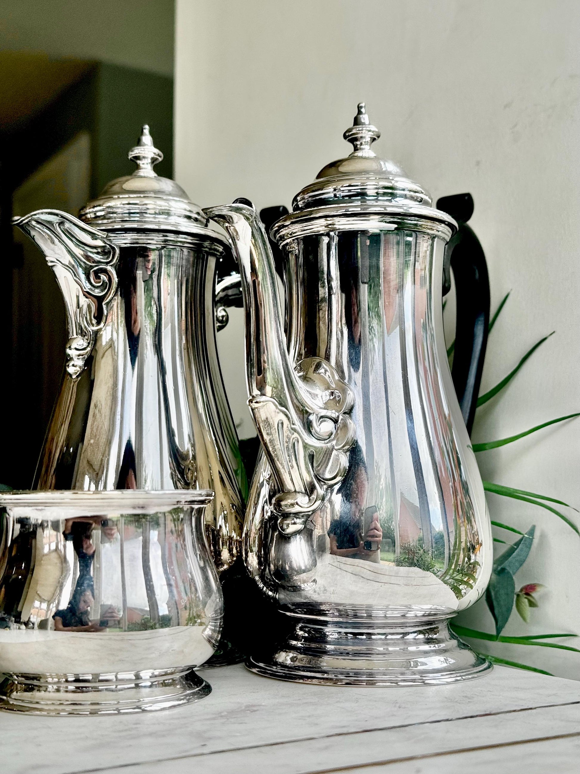 Vintage Walker & Hall Silver Plated Three-Piece Tea and Coffee Set – Made in England