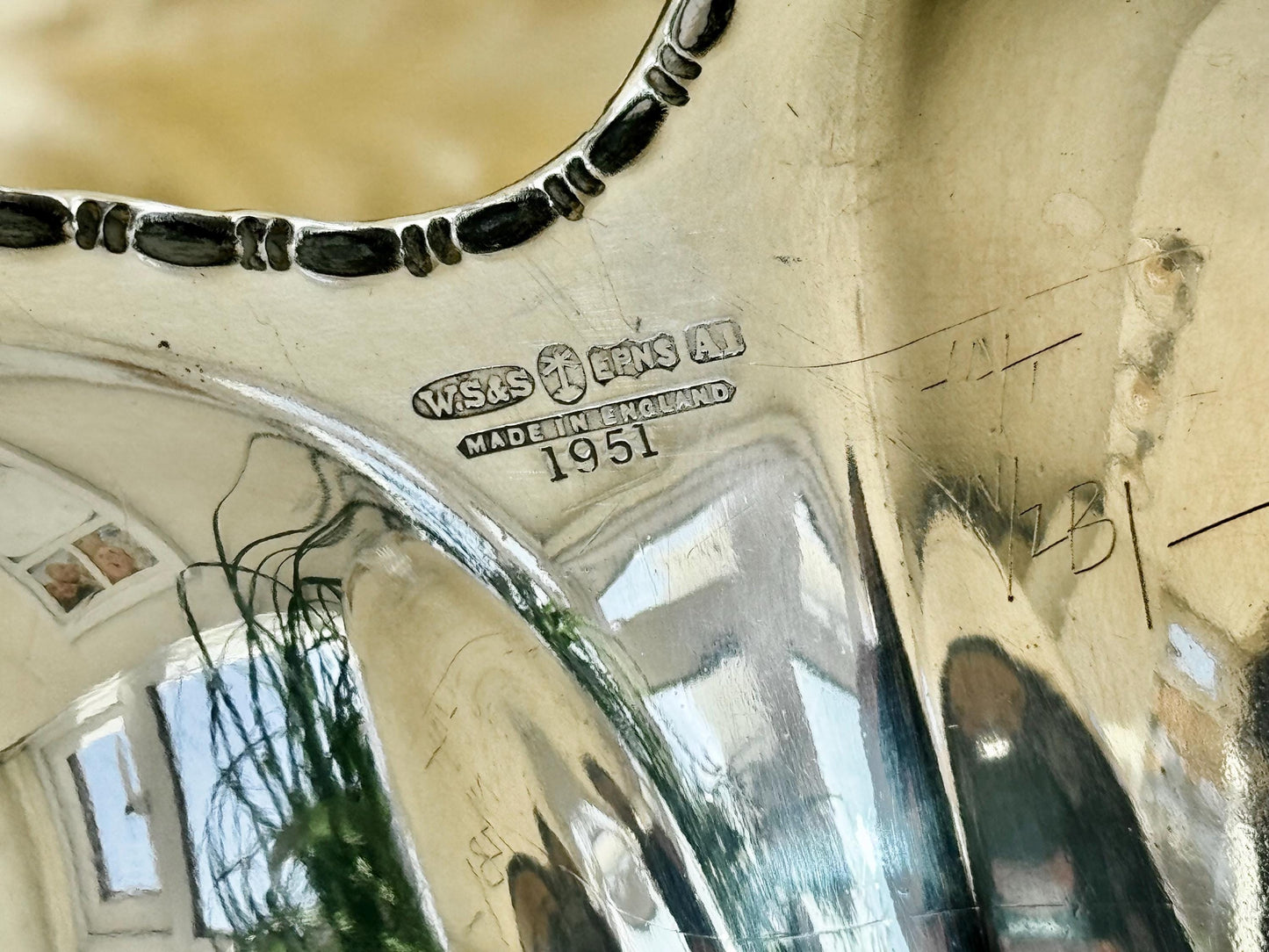 Vintage Silver Plated Hors d’Oeuvres Server with Handle – Made in England by WS&S, English EPNS Silver Plated Three-Part Serving Dish