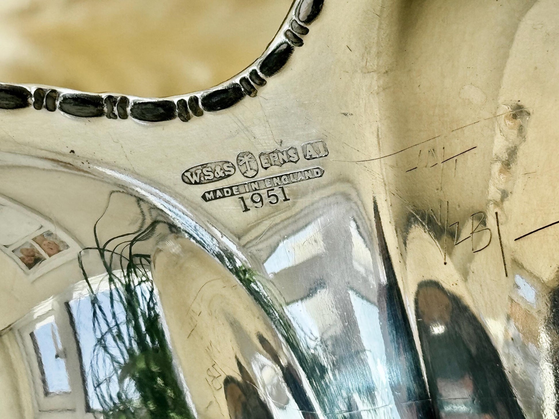 Vintage Silver Plated Hors d’Oeuvres Server with Handle – Made in England by WS&S, English EPNS Silver Plated Three-Part Serving Dish