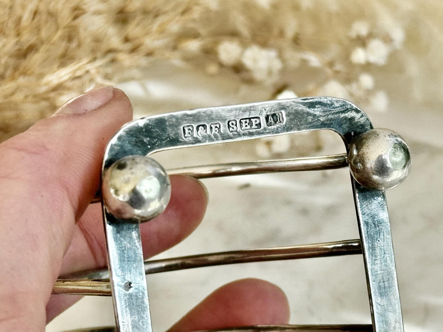 Vintage Silver-Plated Toast Rack by E&R, Five-Bar Arched Design with Ball Feet