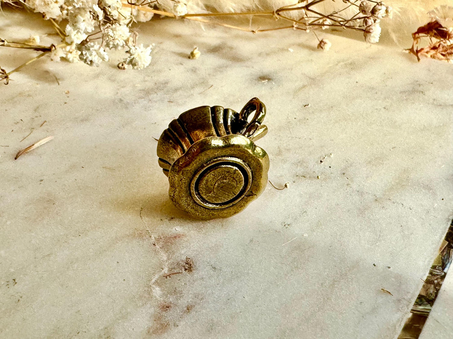 Miniature Brass Tea Cup with Saucer and Spoon