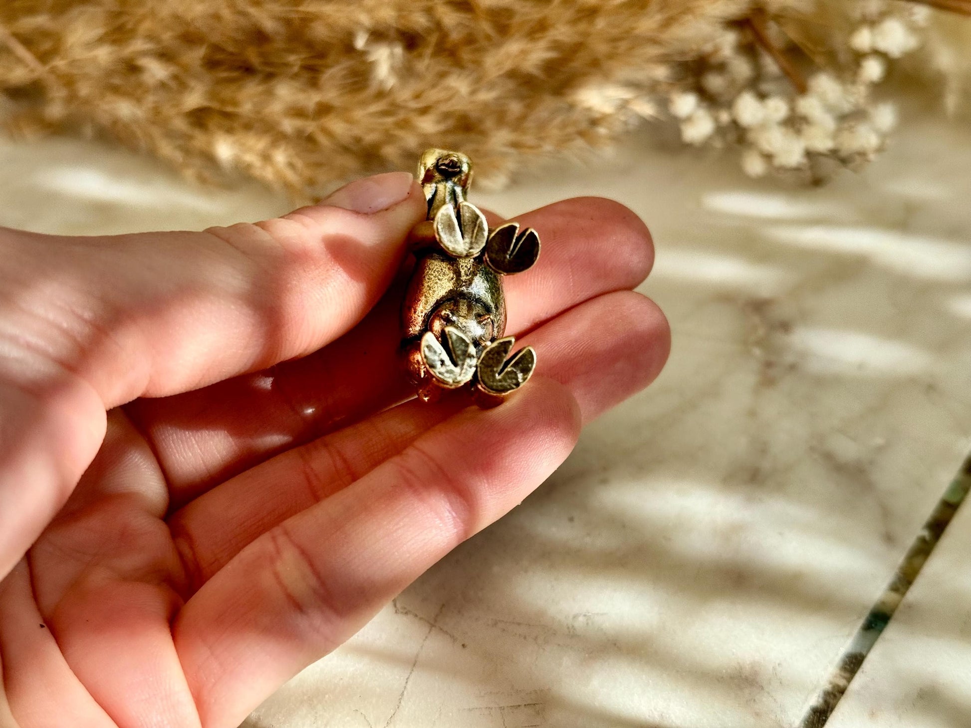 Solid Brass Happy Goat Figurine, Farm Animal Statue, Golden Animal Miniature, Goat Gifts, Metal Art Ornament, Desk Accessories