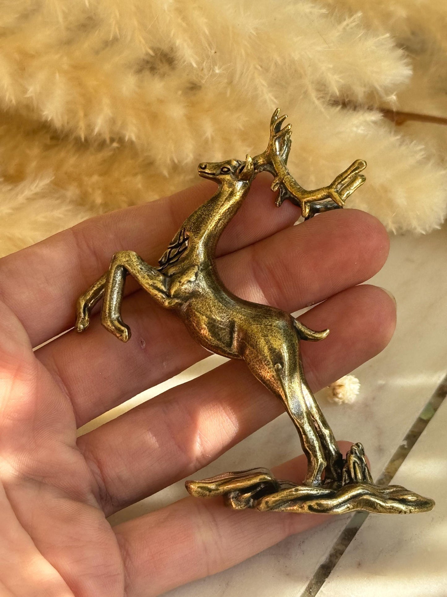 Brass Reindeer Pen Holder Majestic Desk Ornament, Luxury desk accessories, Christmas gift