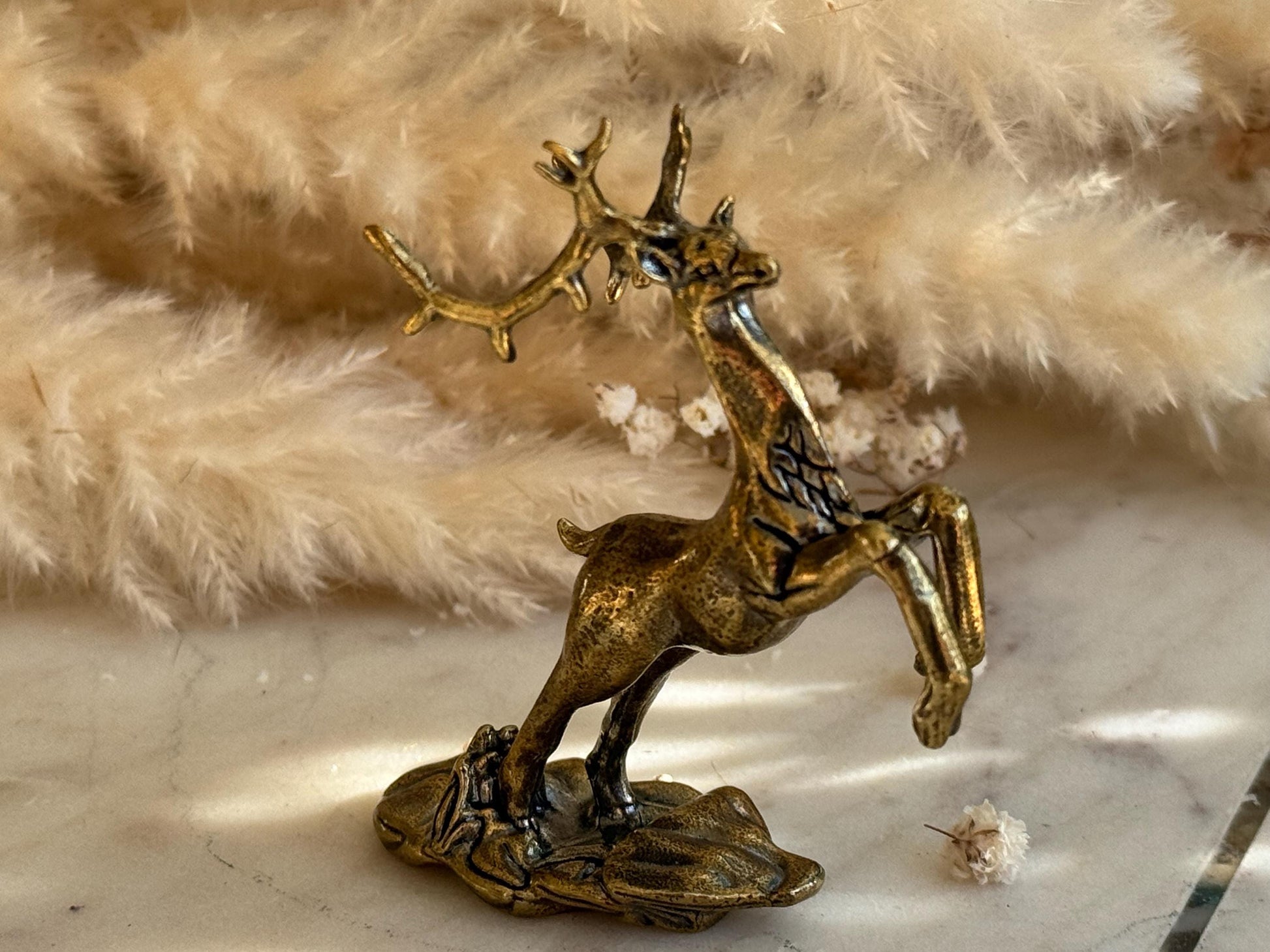 Brass Reindeer Pen Holder Majestic Desk Ornament, Luxury desk accessories, Christmas gift