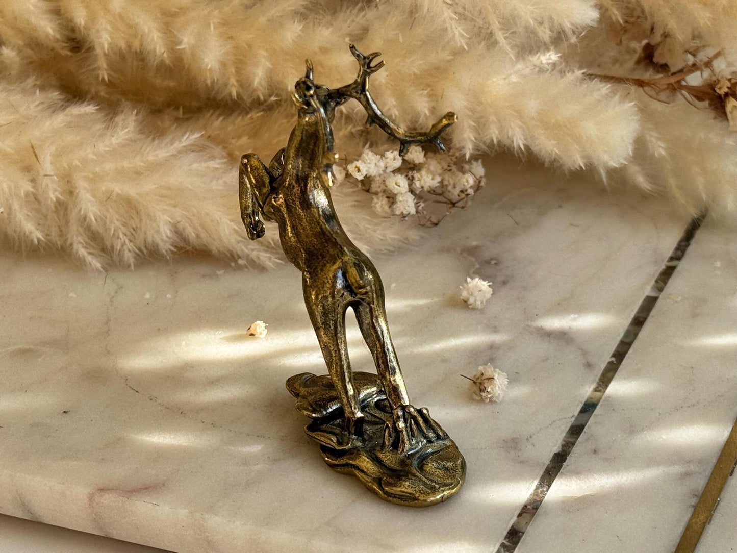 Brass Reindeer Pen Holder Majestic Desk Ornament, Luxury desk accessories, Christmas gift