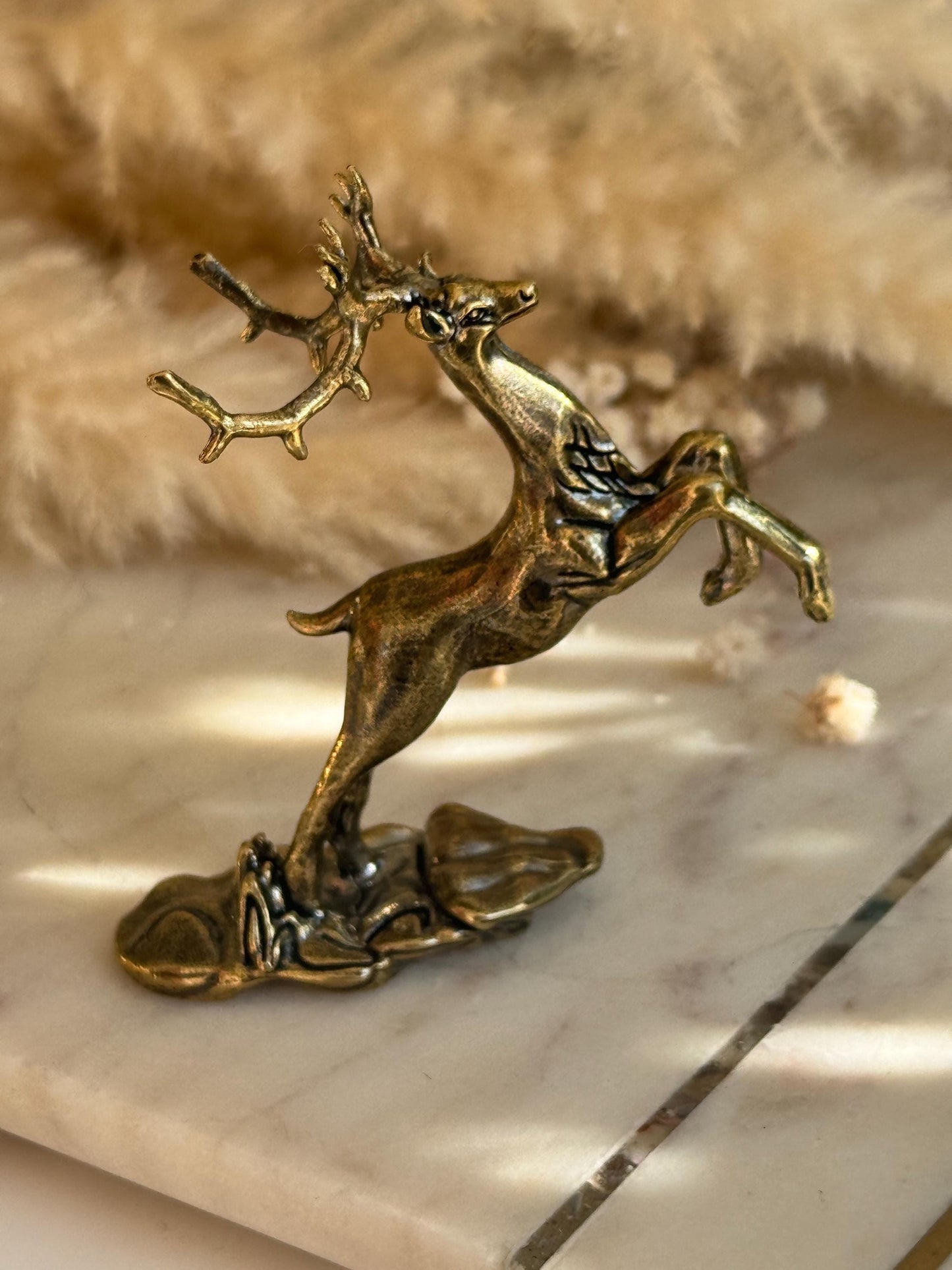 Brass Reindeer Pen Holder Majestic Desk Ornament, Luxury desk accessories, Christmas gift