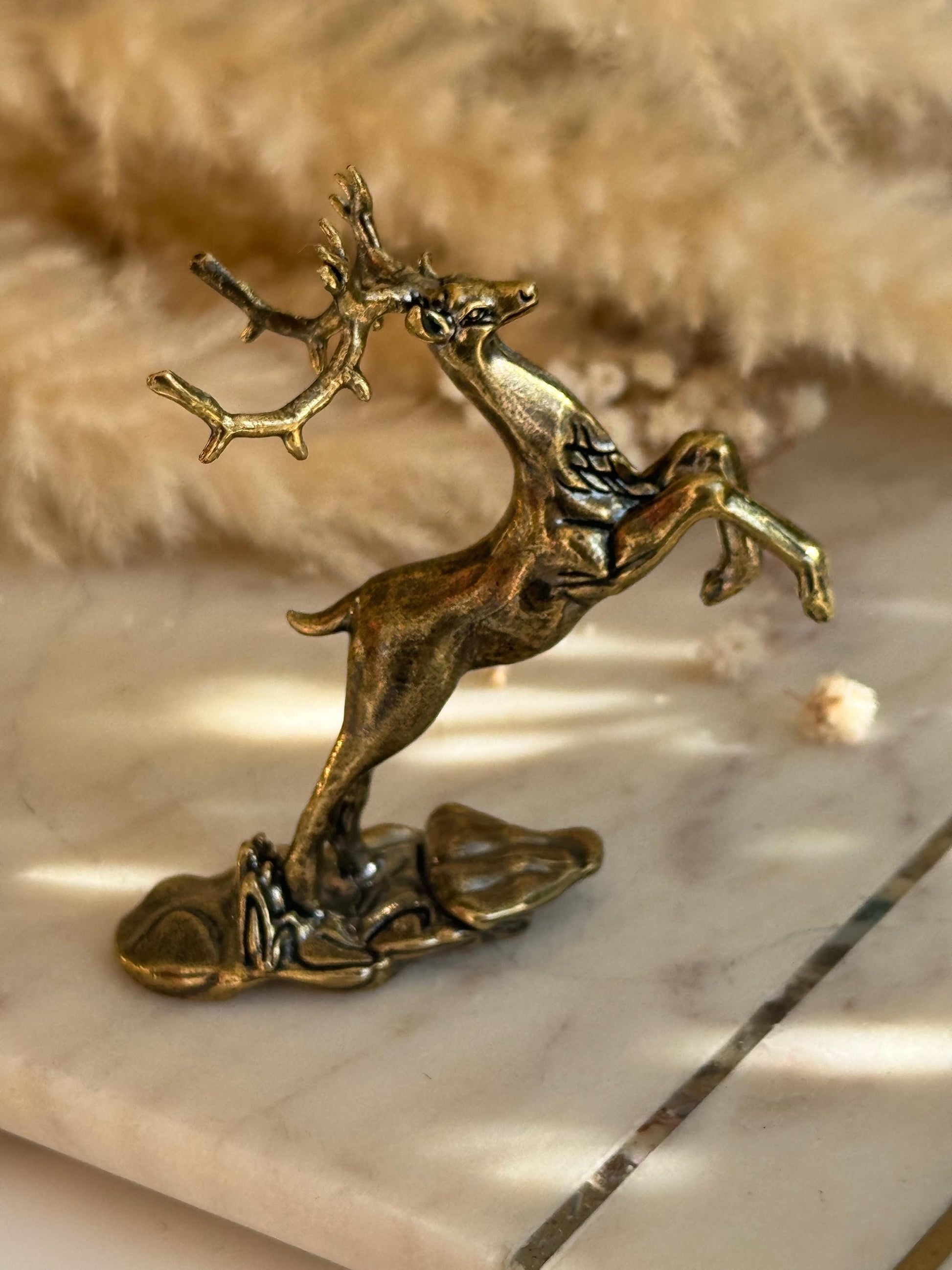 Brass Reindeer Pen Holder Majestic Desk Ornament, Luxury desk accessories, Christmas gift