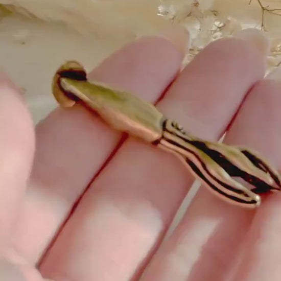Solid Brass Squid Miniature, Sea themed ornament, Evoking the Wonders of the Sea, Calamari Figurine