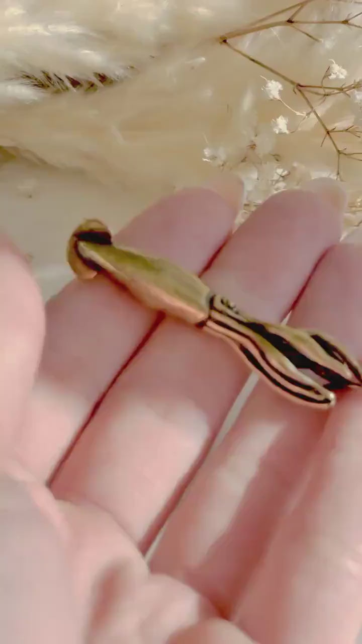 Solid Brass Squid Miniature, Sea themed ornament, Evoking the Wonders of the Sea, Calamari Figurine