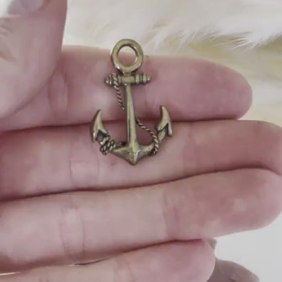 Brass Anchor Pendant, 2 pack, creative nautical brass figurine, anchor keychain, cool little gift, gift for sailor, old ship anchor