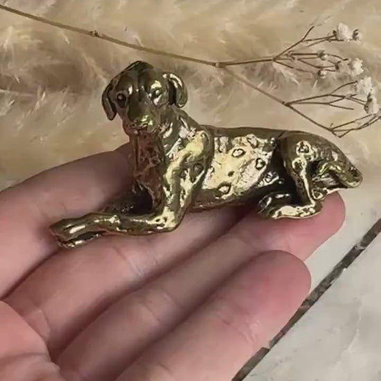 Solid Brass Dalmatian Dog Figurine, Elegant Collectible Ornament, Decorative Home Accent for Dog Lovers