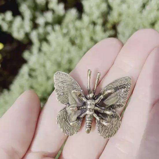 Fairy Butterfly metal figurine, Fine Lifelike solid brass statue, Fountain pen holder, desktop decor, gift for her, gift for colleague