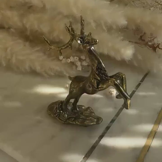 Brass Reindeer Pen Holder Majestic Desk Ornament, Luxury desk accessories, Christmas gift