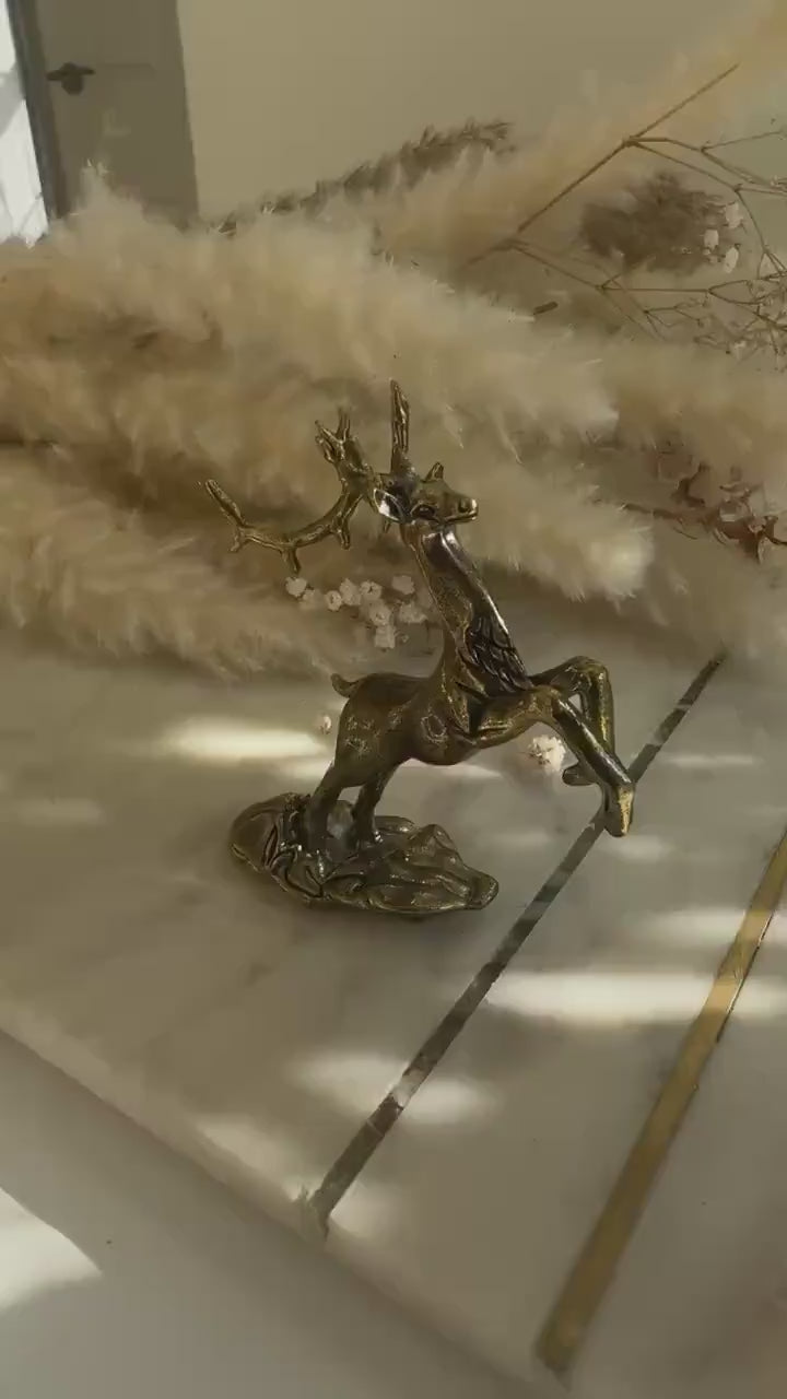 Brass Reindeer Pen Holder Majestic Desk Ornament, Luxury desk accessories, Christmas gift
