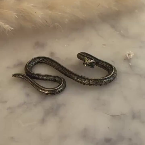 Solid Brass style Snake Ornament, Solid brass figurine Snake infinity sign, Metal snake gift
