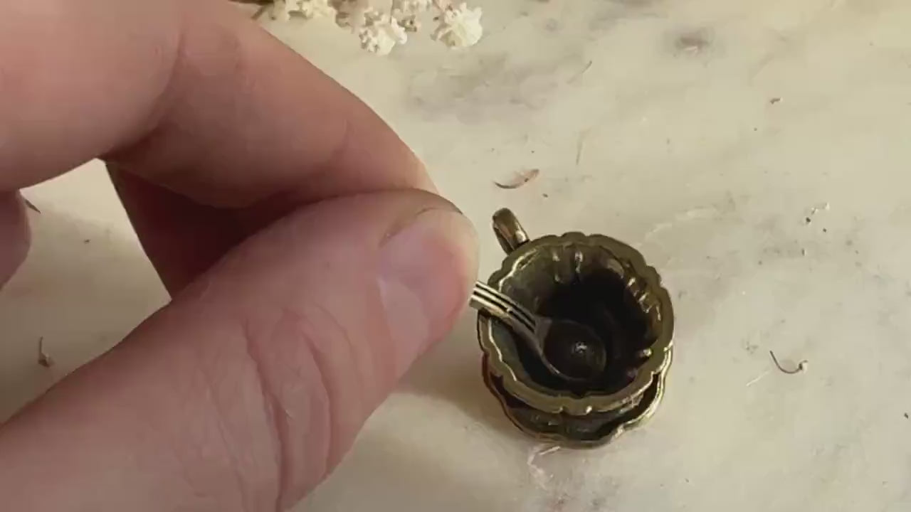 Miniature Brass Tea Cup with Saucer and Spoon