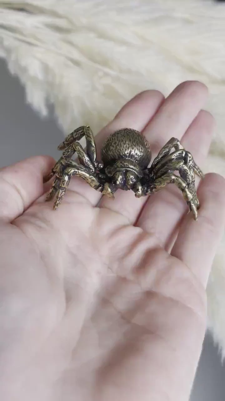 Sydney funnel-web spider figurine, spider metal statue, Lifelike solid brass spider figurine, scary Sculpture, spider lover giftSydney funne