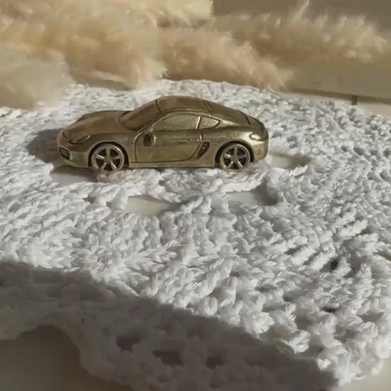 Brass 2014 PORSCHE CAYMAN Cast Brass Porsche Model Figurine